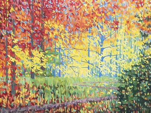 Autumn Fire van Christine Harrison, Schilderij te koop op Singulart