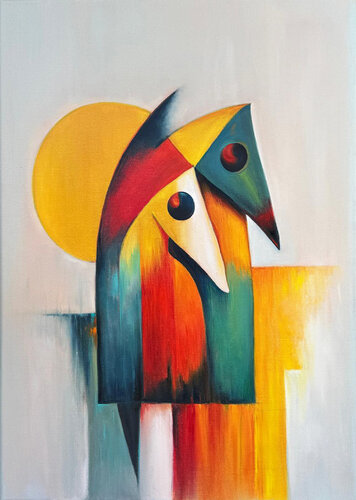 Solar Embrace - A Dance of Color and Form de Sekar Rajagopal, Pintura a la venta en Singulart
