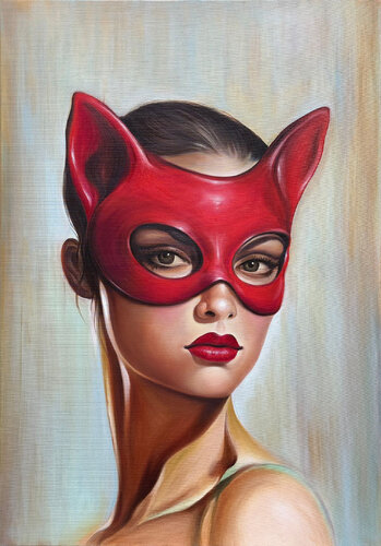 Velvet Masked Beauty van Sekar Rajagopal, Schilderij te koop op Singulart