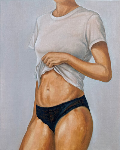 Contemporary Figurative Painting of Feminine Strength de Sekar Rajagopal, Pintura a la venta en Singulart
