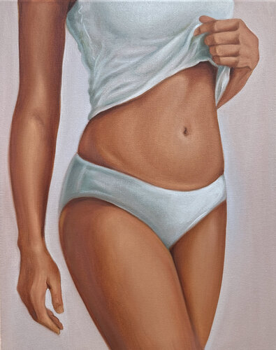 Contemporary Figurative Painting of Feminine Strength by Sekar Rajagopal, Painting for Sale on Singulart