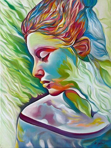 Abstract Portrait of Tranquility de Sekar Rajagopal, Pintura a la venta en Singulart