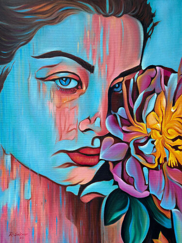 Emotive Beauty in Bloom van Sekar Rajagopal, Schilderij te koop op Singulart