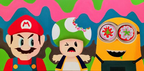 Grand theft mushroom 2 de Luigi Monti, Pintura a la venta en Singulart