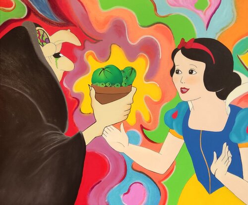 Un Peyote al posto di una mela avvelenata par Luigi Monti, Peinture en vente sur Singulart