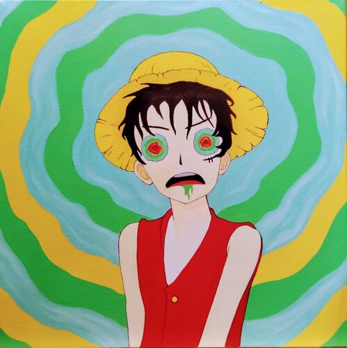 One piece trip - PsyLoffy van Luigi Monti, Schilderij te koop op Singulart