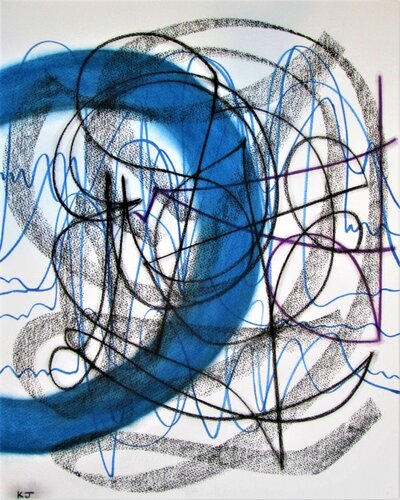 Composition with Blue No.3 by Kevin Jones, Work on Paper for Sale on Singulart