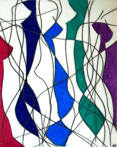 Five Colour Abstract No.2 van Kevin Jones, Werk op papier te koop op Singulart
