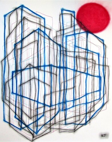 Red Circle No.2 van Kevin Jones, Werk op papier te koop op Singulart