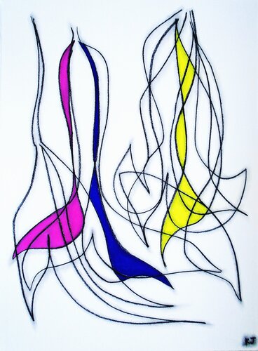 Three Colour Abstract by Kevin Jones, Work on Paper for Sale on Singulart