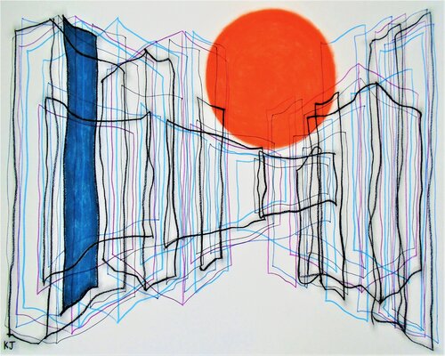 Orange Circle and Blue Vertical No.2 Kevin Jones