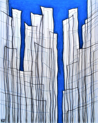 Composition with Blue No.5 di Kevin Jones, Opera su carta in vendita su Singulart