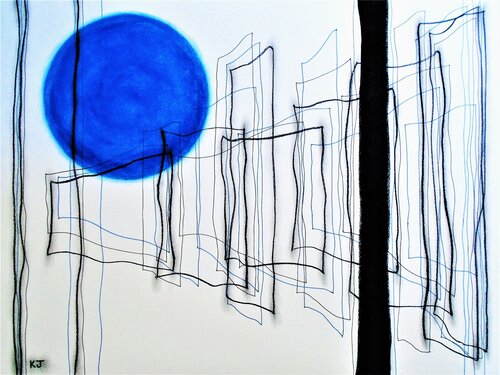 Blue Circle and Black Vertical Kevin Jones