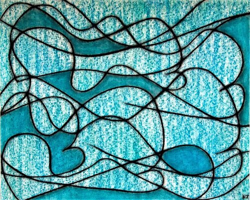 Composition on Blue No.2 by Kevin Jones, Work on Paper for Sale on Singulart