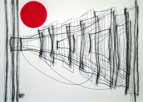 Red Circle No.14 di Kevin Jones, Opera su carta in vendita su Singulart