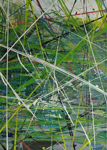 Pflanze – Das Unkraut am Flussufer | Plant – The Weeds by the River van Guoqiang Wu, Schilderij te koop op Singulart