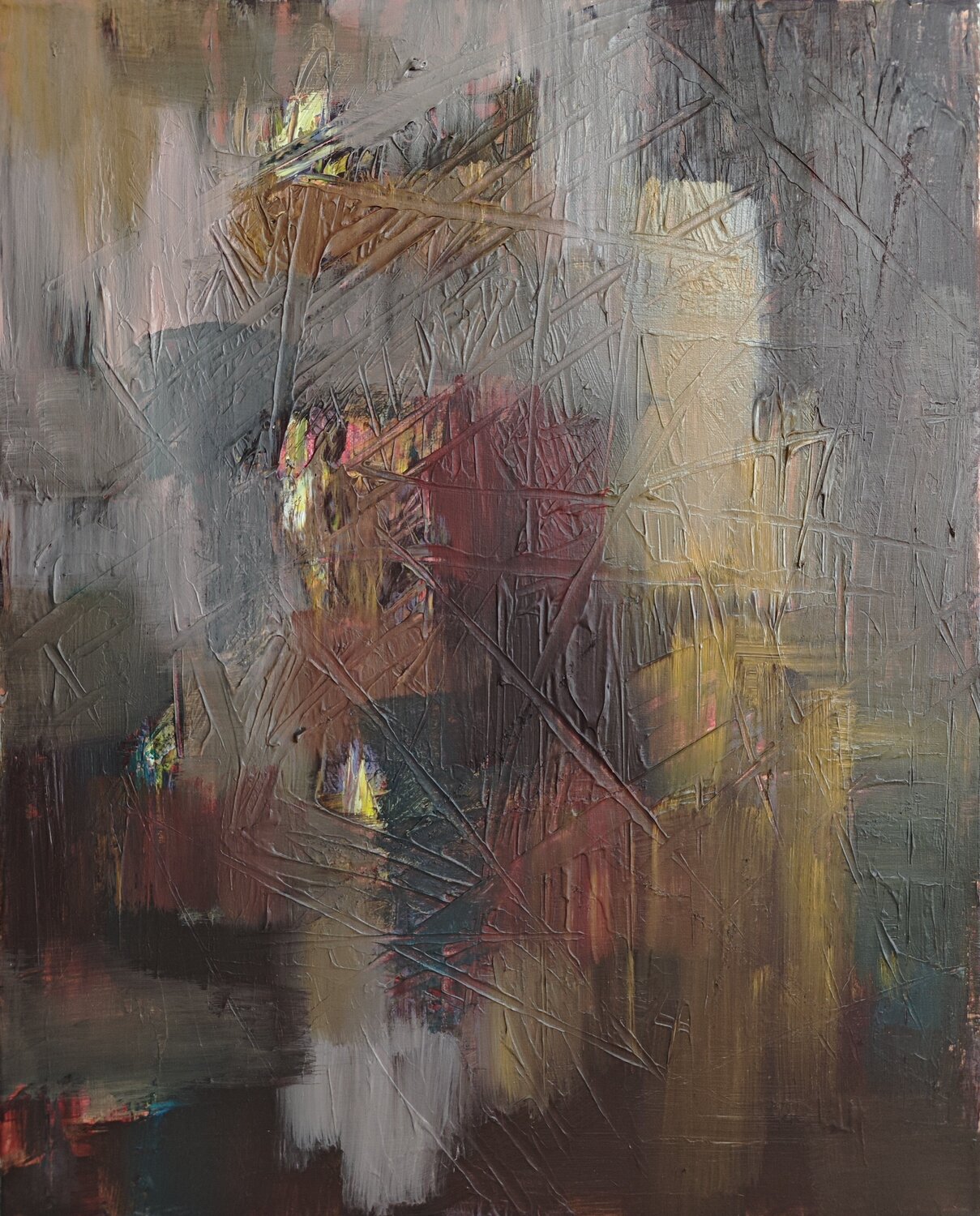 Schichten der stillen Architektur Guoqiang Wu Original painting for sale