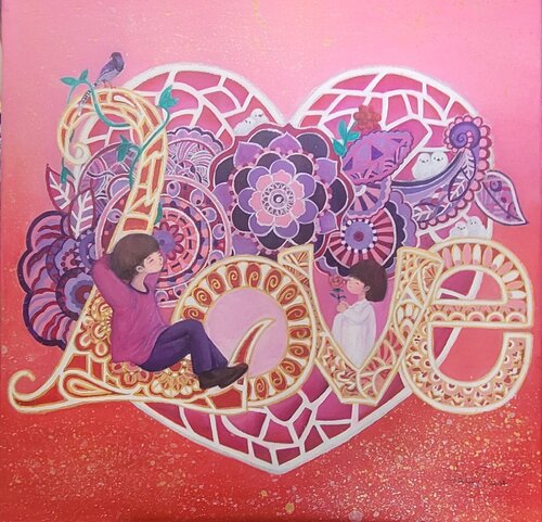 Love without distance van Kate Tsang, Schilderij te koop op Singulart