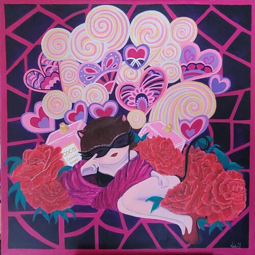 The most beautiful perfume in troubled times van Kate Tsang, Schilderij te koop op Singulart