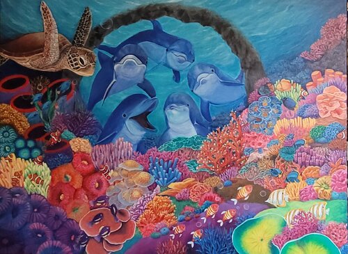 What a wonderful ocean de Kate Tsang, Pintura a la venta en Singulart