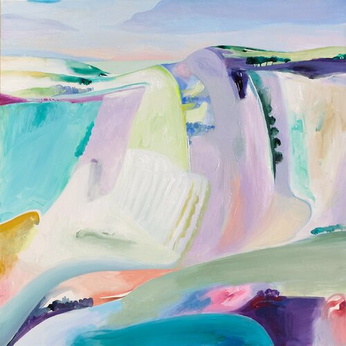 Snowing on Emerald hills di cinzia battistel, Pittura in vendita su Singulart