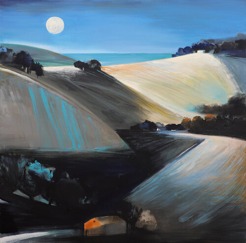 The promise of the moon by cinzia battistel, 회화 for Sale on Singulart