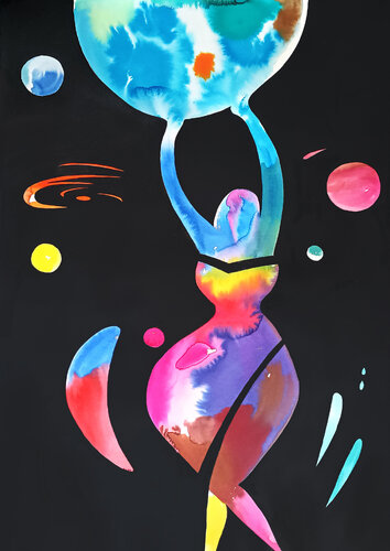 cherche la femme dans le monde, et aide-la by cinzia battistel, Painting for Sale on Singulart