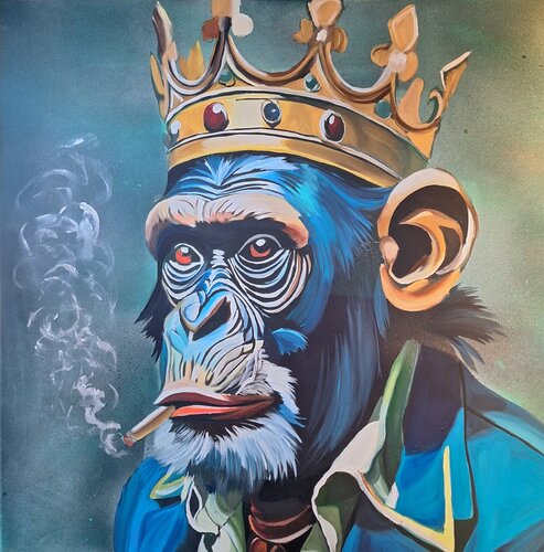 Crown Monkey di Marcell Dergecz, Pittura in vendita su Singulart