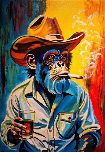 Oil Worker ,Texas, di Marcell Dergecz, Pittura in vendita su Singulart