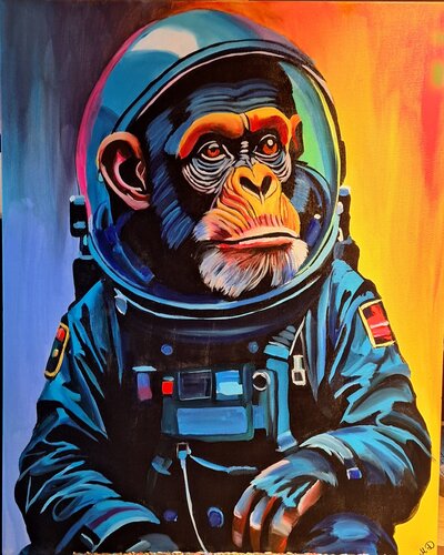 The Astronaut van Marcell Dergecz, Schilderij te koop op Singulart