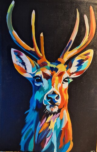 Proud Deer di Marcell Dergecz, Pittura in vendita su Singulart