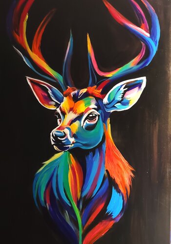 The big deer di Marcell Dergecz, Pittura in vendita su Singulart