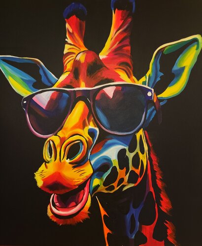 Cool Giraffe by Marcell Dergecz, 油畫 for Sale on Singulart