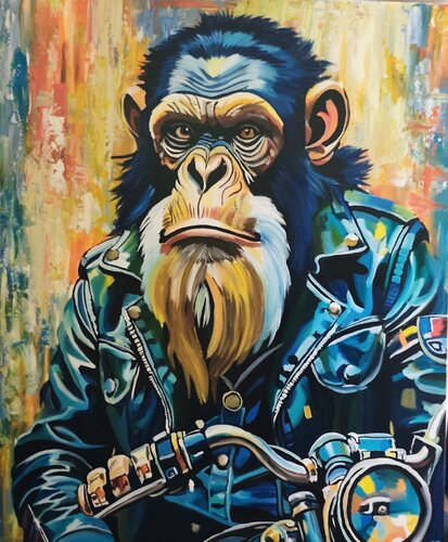 "Freedom on Two Wheels" van Marcell Dergecz, Schilderij te koop op Singulart
