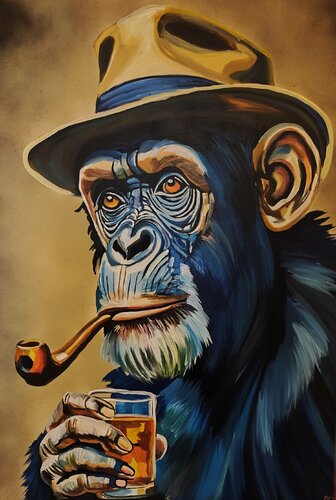 "Whiskey and Wisdom" van Marcell Dergecz, Schilderij te koop op Singulart