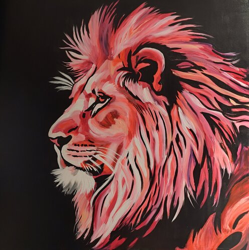 "Pink Leon" di Marcell Dergecz, Pittura in vendita su Singulart