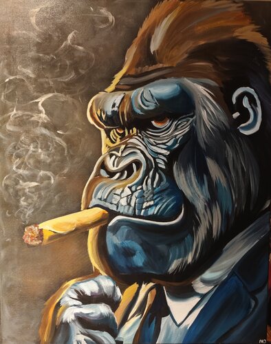 ,"The Last Cigar" par Marcell Dergecz, Peinture en vente sur Singulart