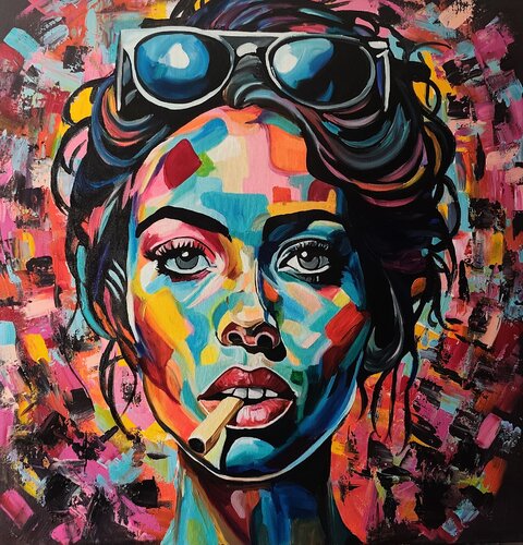 "Beautyfully Dangerous" van Marcell Dergecz, Schilderij te koop op Singulart