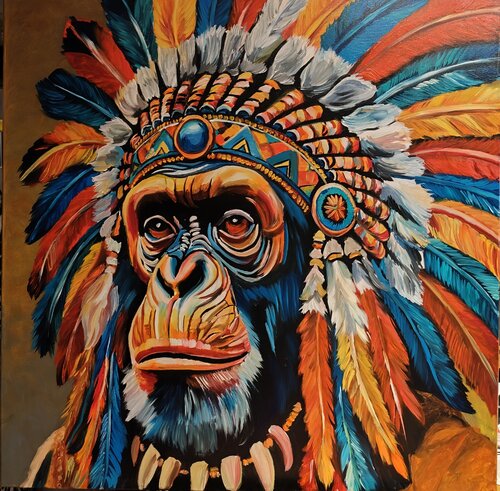 "The Chief" par Marcell Dergecz, Peinture en vente sur Singulart