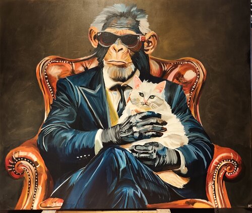 "The Primate of Fashion" von Marcell Dergecz, Malerei kaufen auf Singulart