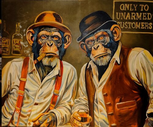 ,"The Right and the Left Hand of the Devils" par Marcell Dergecz, Peinture en vente sur Singulart