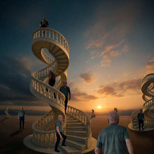 Paradox Stairway at Sunset Dov Fuchs