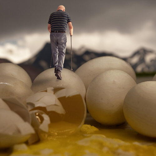 Stepping on Eggshells by Dov Fuchs, Digital for Sale on Singulart