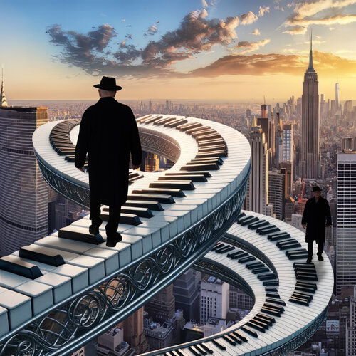 A Sunset Stroll over NYC van Dov Fuchs, Digitaal te koop op Singulart