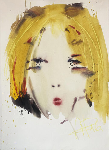 "ASLI" aus der Serie "Gesichter" by Andrej Peters, 종이 for Sale on Singulart