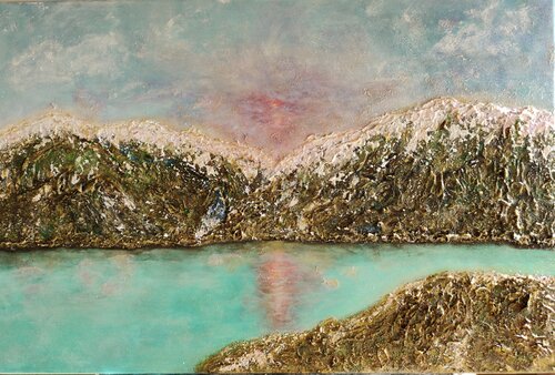Crater Lake: The Red Echo by Natalia Kison, Painting for Sale on Singulart