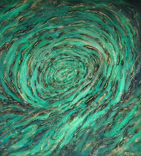 Ocean Rhapsody · Green von Natalia Kison, Malerei kaufen auf Singulart