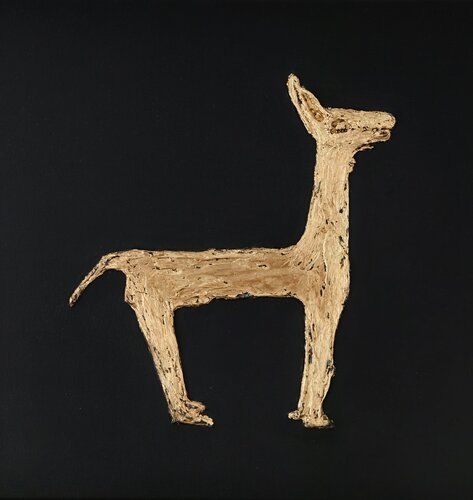 Golden Liama by Natalia Kison, 絵画 for Sale on Singulart
