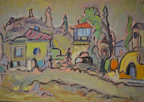 Sukhumi Mgelovani street van Badri Pachuliia, Schilderij te koop op Singulart