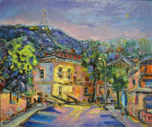 Evening in Tbilisi van Badri Pachuliia, Schilderij te koop op Singulart